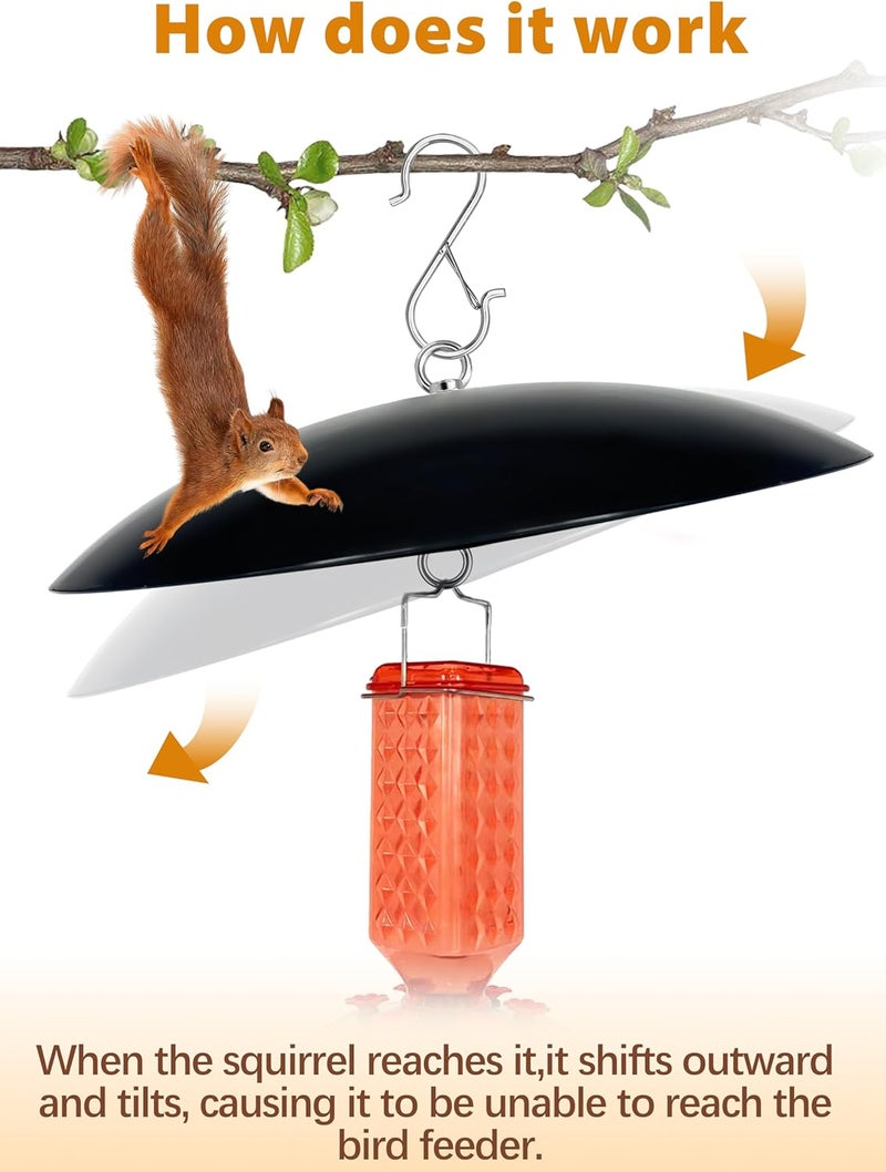 andergi 13" Bird Feeder Rain Cover,Bird House Dome,Hummingbird Feeders Guard, Proof for Shepherd's Hook Outdoors, Smart Birds Feeder Umbrella(Black), 4Pack - Image 5